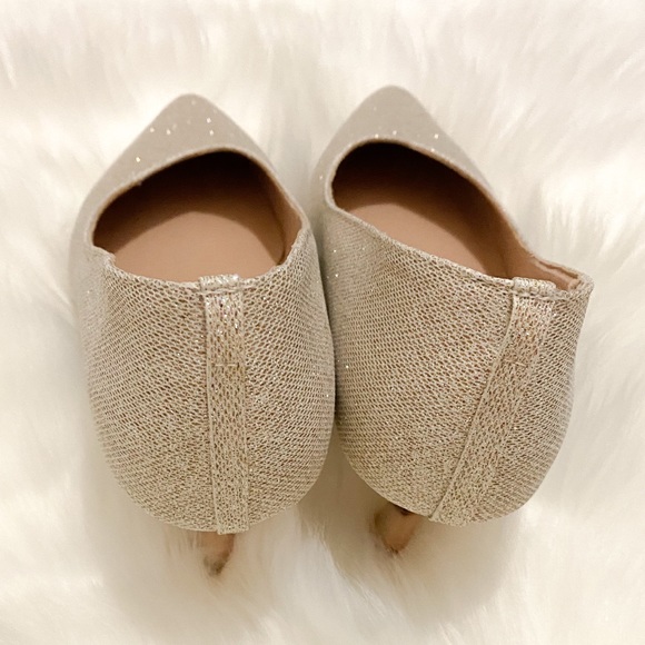 Champagne Gold Glitter Sparkly High Heel Shoes - Picture 3 of 4